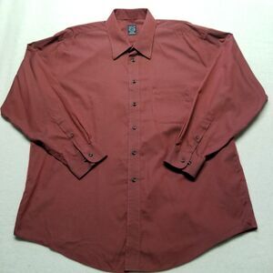 Joseph & Feiss 17½ 34/35 Non-Iron Dress Shirt Maroon Long Sleeve Point Collar